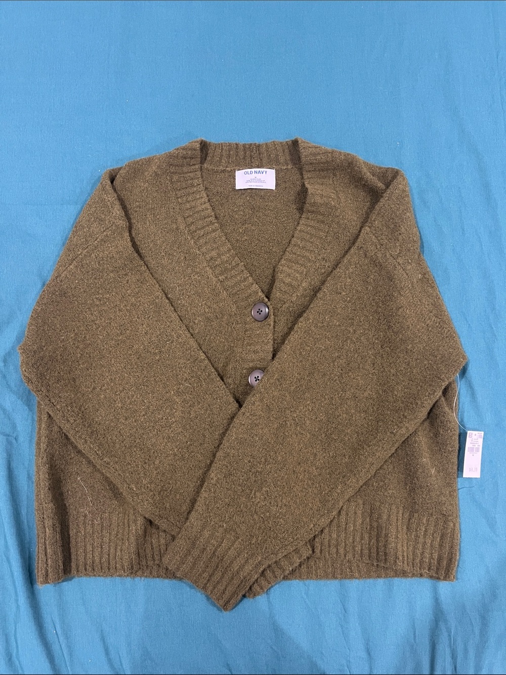 Old Navy Olive Green V-Neck Button Cardigan Sweater